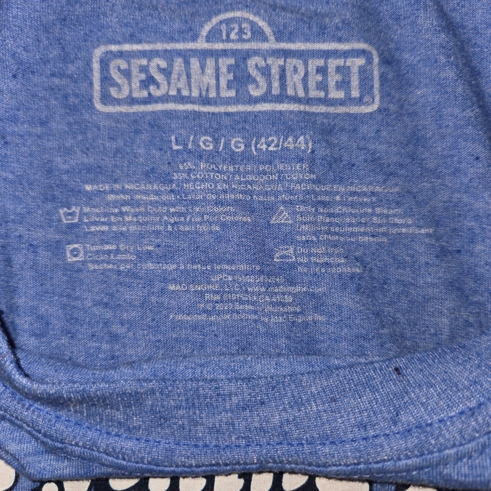Mens Sesame Street Heathered Navy Logo T-Shirt - Picture 2 of 2
